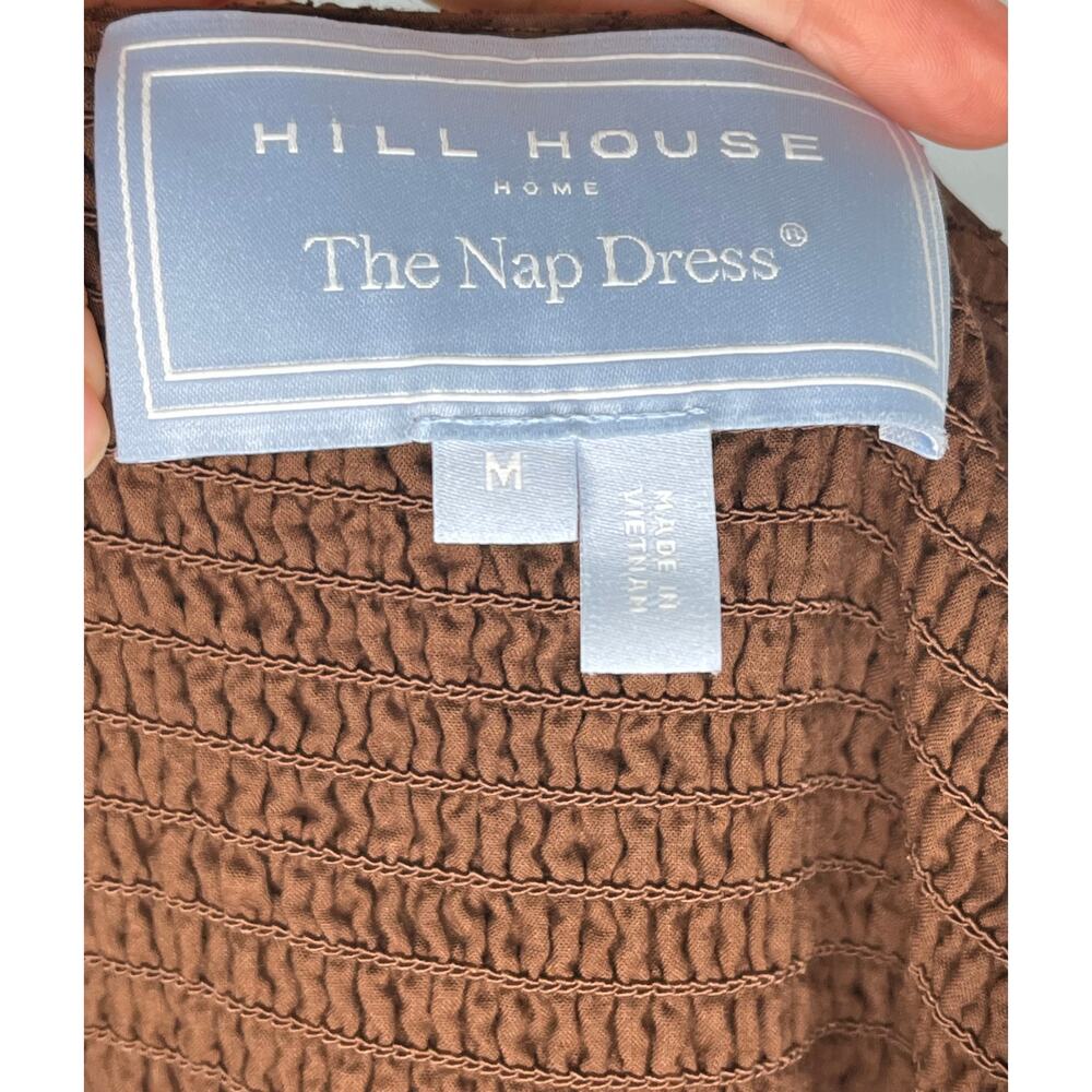 HILL HOUSE Sz M Medium Chocolate Brown Stripe Cosima Nap Dress - Picture 3 of 11
